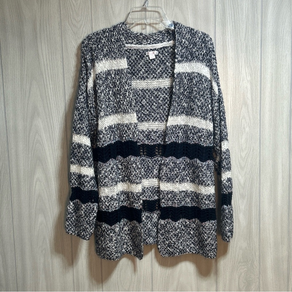 Xhilaration Long Sleeve Multi Colored Open Front Knit Cardigan Size Large